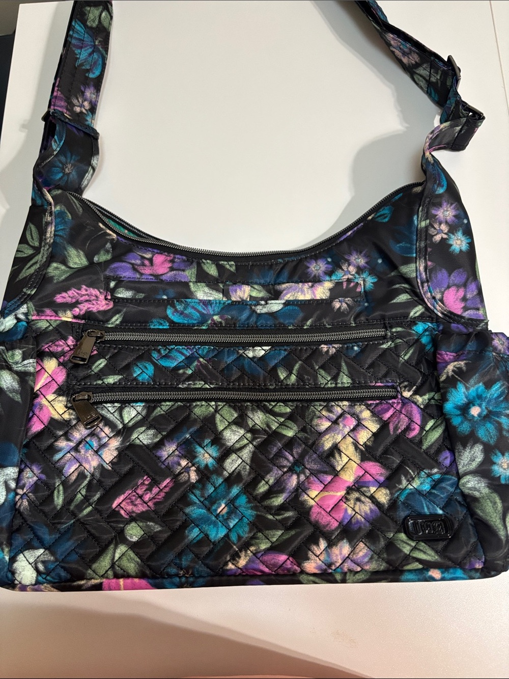 Lug Bloom Black Camper SE  Quilted  Bag - Black Multi